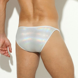 MenSexyWear Slip sexy Shiny Line Argenté